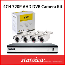 Sistema de cámaras digitales de seguridad de 4 canales Ahd DVR Recorder Kits con 4 cámaras CCTV